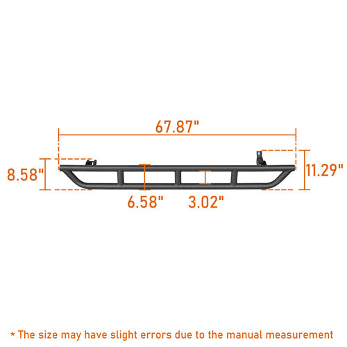 Load image into Gallery viewer, 2010-2024 Toyota 4Runner Slider Rocker Guards Wheel To Wheel Running Boards Side Steps- Hooke Road b9801s 13
