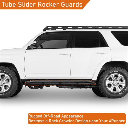 Load image into Gallery viewer, 2010-2024 Toyota 4Runner Slider Rocker Guards Wheel To Wheel Running Boards Side Steps- Hooke Road b9801s 6