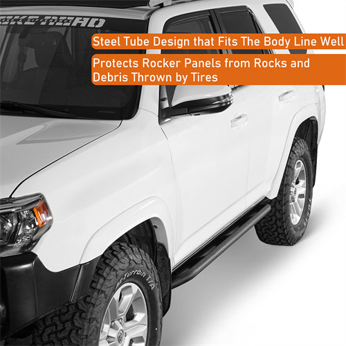 Load image into Gallery viewer, 2010-2024 Toyota 4Runner Slider Rocker Guards Wheel To Wheel Running Boards Side Steps- Hooke Road b9801s 7
