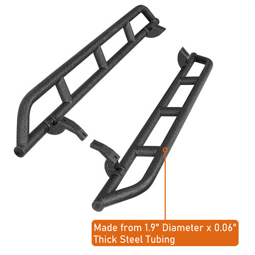 Load image into Gallery viewer, 2010-2024 Toyota 4Runner Slider Rocker Guards Wheel To Wheel Running Boards Side Steps- Hooke Road b9801s 8