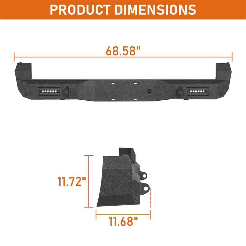 Load image into Gallery viewer, Hooke Road 2016-2023 Tacoma Steel Rear Bumper w/License Plate Light b4214 4