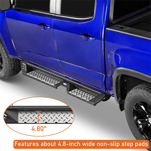Load image into Gallery viewer, Hooke Road Truck Nerf Side Step Bars Running Boards for 2015-2024 Chevy Colorado & GMC Canyon Crew Cab b9101 11