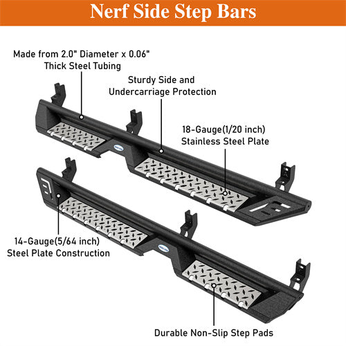 Load image into Gallery viewer, Hooke Road Truck Nerf Side Step Bars Running Boards for 2015-2024 Chevy Colorado & GMC Canyon Crew Cab b9101 12