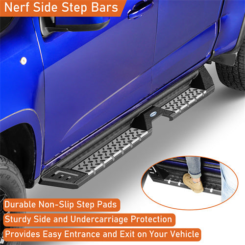 Load image into Gallery viewer, Hooke Road Truck Nerf Side Step Bars Running Boards for 2015-2024 Chevy Colorado & GMC Canyon Crew Cab b9101 9