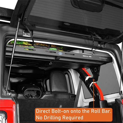 Load image into Gallery viewer, Hooke Road Trunk Upper Basket Cargo Rack for 2018-2024 Jeep Wrangler JL 4-Door Hardtop b3083s 11