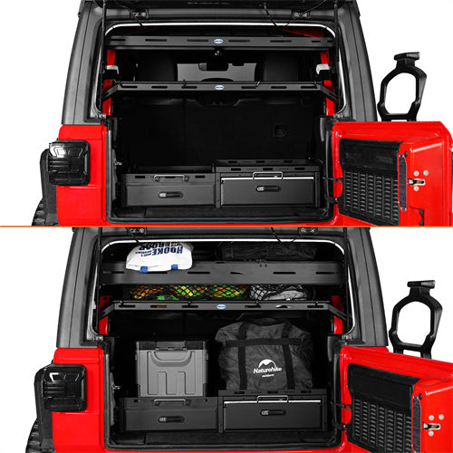 Load image into Gallery viewer, Hooke Road Trunk Upper Basket Cargo Rack for 2018-2024 Jeep Wrangler JL 4-Door Hardtop b3083s 4