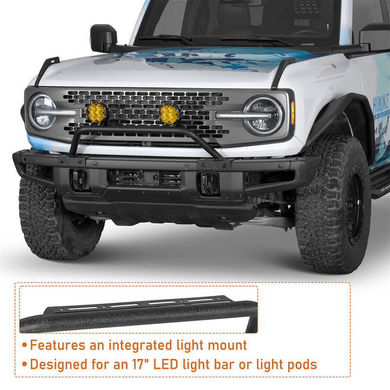 Load image into Gallery viewer, Aftermarket Tube Bull Bar for 2021-2026 Ford Bronco w/ Steel Modular Bumper b8948s 8