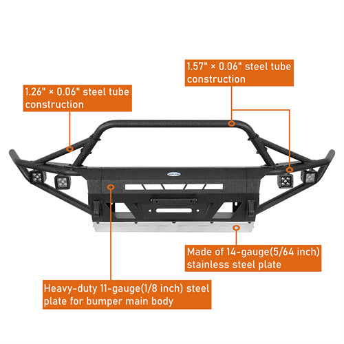 Load image into Gallery viewer, Hooke Road Tube Front Bumper for 2016-2023 Toyota Tacoma 3rd Gen b4226ab 13