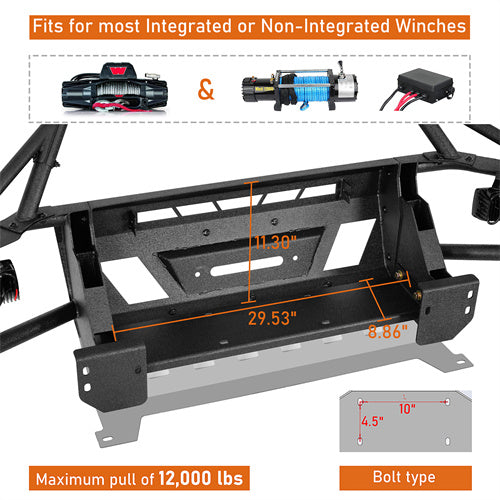 Load image into Gallery viewer, Hooke Road Tube Front Bumper for 2016-2023 Toyota Tacoma 3rd Gen b4226ab 6