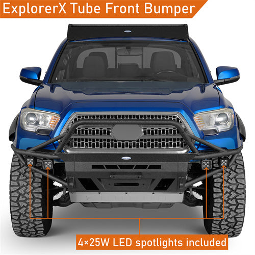 Load image into Gallery viewer, Hooke Road Tube Front Bumper for 2016-2023 Toyota Tacoma 3rd Gen b4226ab 8