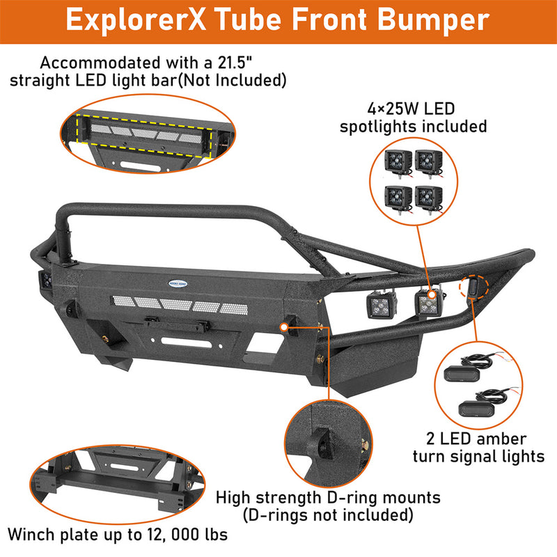 Load image into Gallery viewer, Tube Front Bumper with Winch Plate for 2003-2009 Toyota 4Runner b9856abs 8