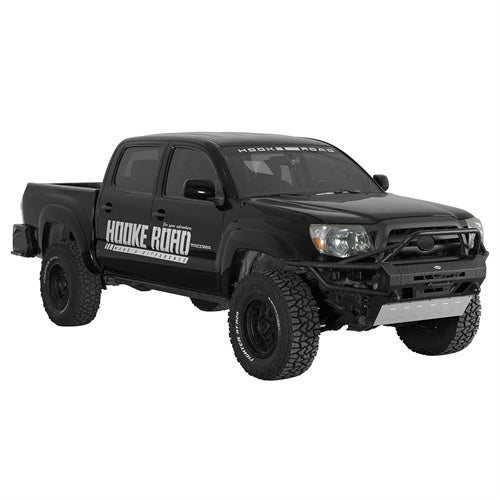 Load image into Gallery viewer, Tube Front Bumper w/ Winch Plate & 4 LED Lights for 2005-2011 Toyota Tacoma - Hooke Road