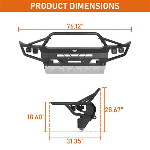 Load image into Gallery viewer, Tube Front Bumper w/ Winch Plate & 4 LED Lights for 2005-2011 Toyota Tacoma - Hooke Road