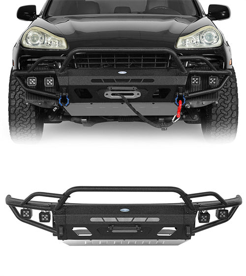 Load image into Gallery viewer, 2008-2010 Porsche Cayenne 957 Tube Front Bumper with Winch Plate Hooke Road B7204s 1