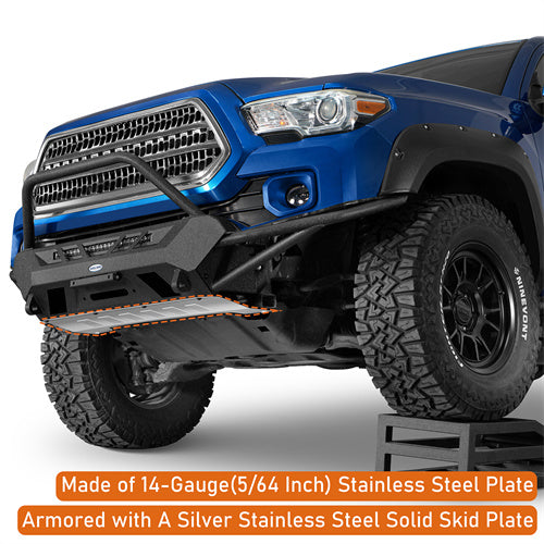 Load image into Gallery viewer, Hooke Road Tube Front Bumper with Winch Plate for 2016-2023 Toyota Tacoma 3rd Gen b4219s 11