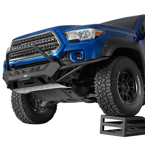 Load image into Gallery viewer, Hooke Road Tube Front Bumper with Winch Plate for 2016-2023 Toyota Tacoma 3rd Gen b4219s 5