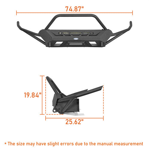 Load image into Gallery viewer, Hooke Road Tube Front Bumper with Winch Plate for 2016-2023 Toyota Tacoma 3rd Gen b4219s 8