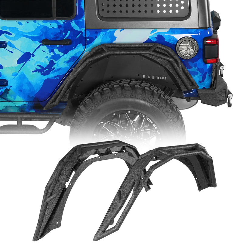 Load image into Gallery viewer, Tube Rear Fender Flares for 2018-2026 Jeep Wrangler JL Hooke Road b3096s 1