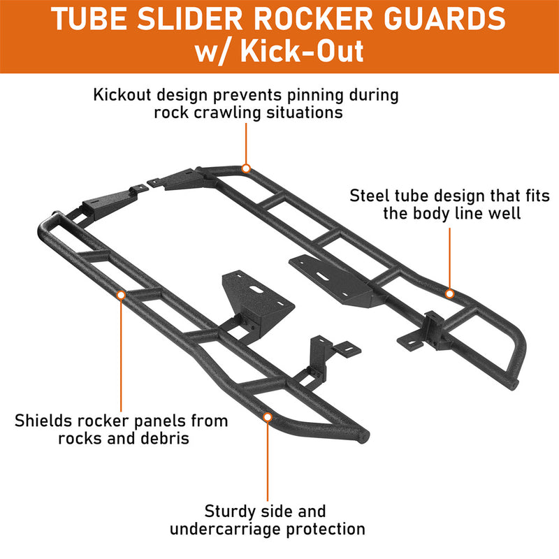 Load image into Gallery viewer, HR Tube Rock Slider with Kick-Out for 2015-1018 Porsche Cayenne 958.2 b7215s 6