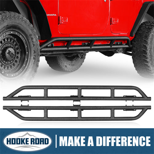 Load image into Gallery viewer, Hooke Road Jeep JL Tube Slider Rocker Guards for 2018-2024 Jeep Wrangler JL 4-Door b3079s 11