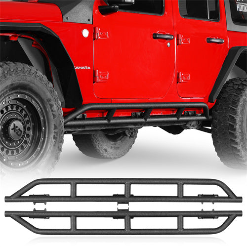Load image into Gallery viewer, Hooke Road Jeep JL Tube Slider Rocker Guards for 2018-2024 Jeep Wrangler JL 4-Door b3079s 1