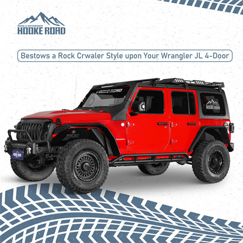 Load image into Gallery viewer, Hooke Road Jeep JL Tube Slider Rocker Guards for 2018-2024 Jeep Wrangler JL 4-Door b3079s 4