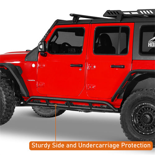 Load image into Gallery viewer, Hooke Road Jeep JL Tube Slider Rocker Guards for 2018-2024 Jeep Wrangler JL 4-Door b3079s 8