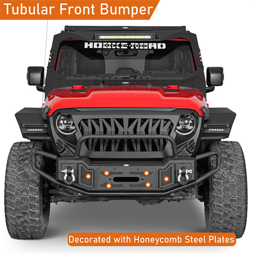 Load image into Gallery viewer, Jeep Wrangler JL Front Bumper Gladiator JT Front Bumper Aftermarket Bumper 4x4 Jeep Parts - Hooke Road b3062s 4