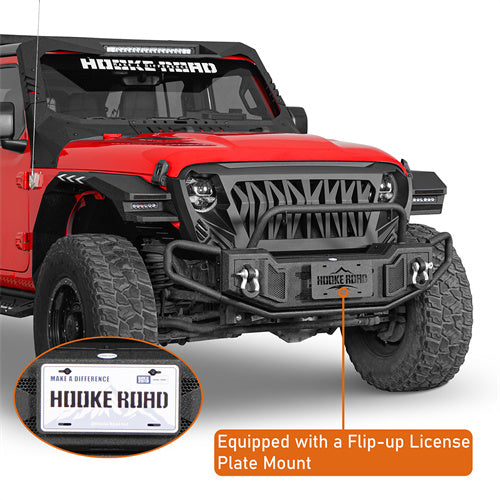 Load image into Gallery viewer, Jeep Wrangler JL Front Bumper Gladiator JT Front Bumper Aftermarket Bumper 4x4 Jeep Parts - Hooke Road b3062s 5