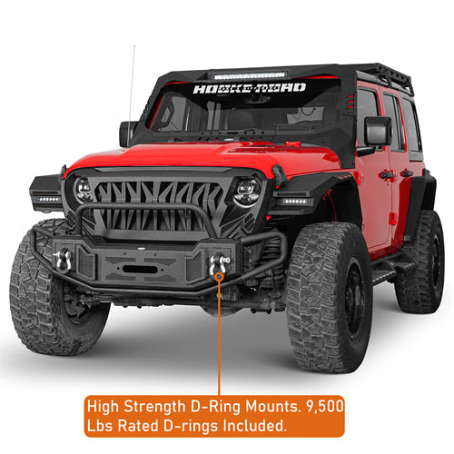 Load image into Gallery viewer, Jeep Wrangler JL Front Bumper Gladiator JT Front Bumper Aftermarket Bumper 4x4 Jeep Parts - Hooke Road b3062s 6
