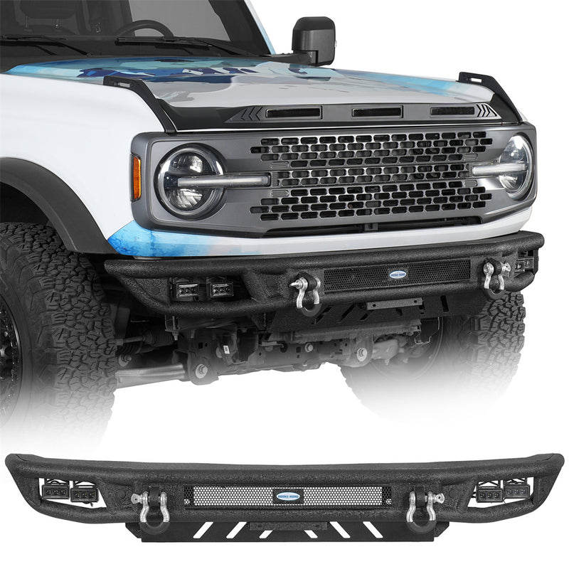 Load image into Gallery viewer, Hooke Road Tubular Front Bumper w/ Skid Plate for 21-26 Ford Bronco b8957s 1