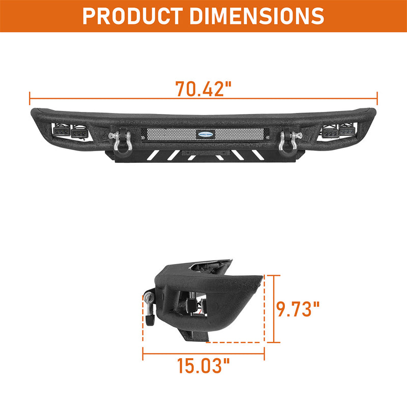 Load image into Gallery viewer, Hooke Road Tubular Front Bumper w/ Skid Plate for 21-26 Ford Bronco b8957s 5