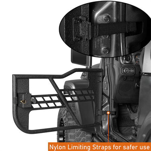 Load image into Gallery viewer, 18-23 Jeep Wrangler JL Tubular Half Doors w/Side View Mirrors For 2-Door - Hooke Road b3046s 18