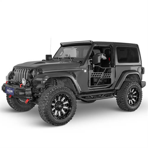 Load image into Gallery viewer, 18-23 Jeep Wrangler JL Tubular Half Doors w/Side View Mirrors For 2-Door - Hooke Road b3046s 5