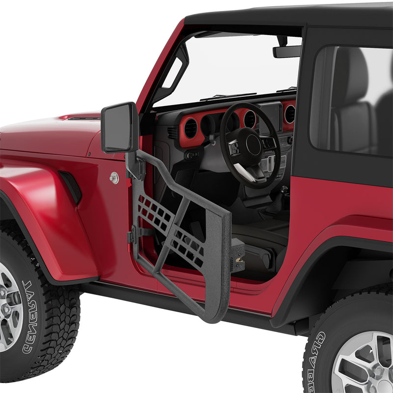 Load image into Gallery viewer, 18-23 Jeep Wrangler JL Tubular Half Doors w/Side View Mirrors For 2-Door - Hooke Road b3046s 5
