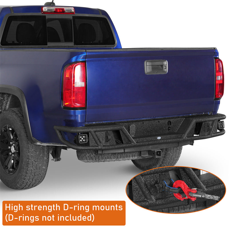 Load image into Gallery viewer, Tubular Rear Bumper for 2015-2022 Chevy Colorado & GMC Canyon Hooke Road b9126s 6