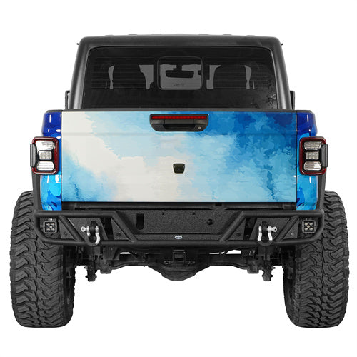 Hooke Road Rear Bumper wth Spotlights for 2020-2025 Jeep Gladiator JT b7028s 2