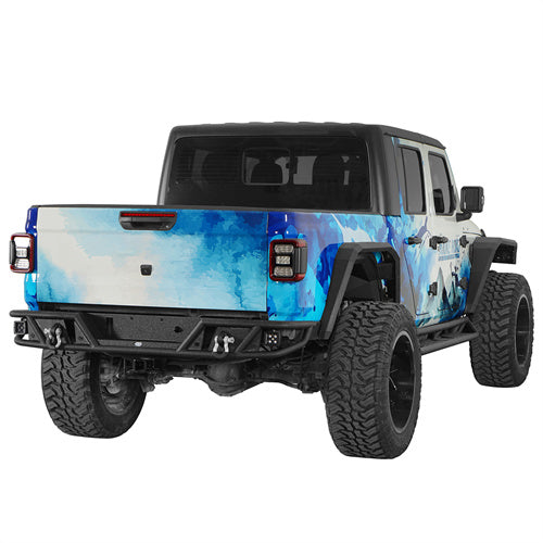 Hooke Road Rear Bumper wth Spotlights for 2020-2025 Jeep Gladiator JT b7028s 3