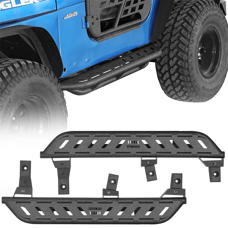 Load image into Gallery viewer, Hooke Road Tubular Side Steps for 1997-2006 Jeep Wrangler TJ, Excluding Unlimited b1037 2