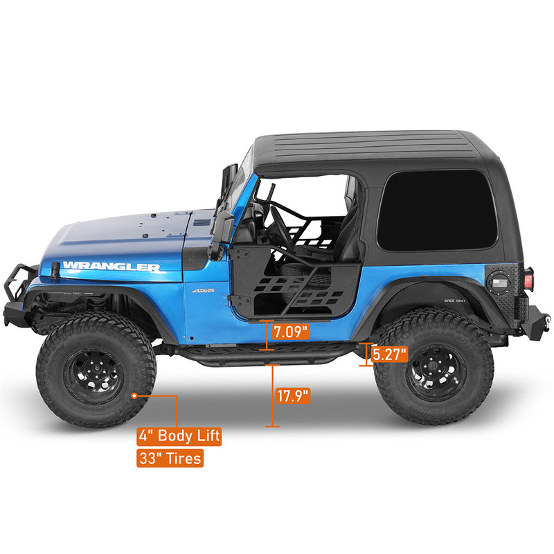 Load image into Gallery viewer, Hooke Road Tubular Side Steps for 1997-2006 Jeep Wrangler TJ, Excluding Unlimited b1037 7