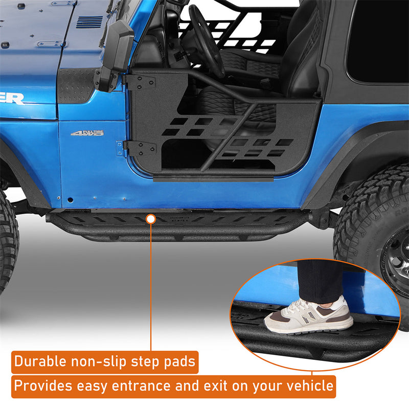 Load image into Gallery viewer, Hooke Road Tubular Side Steps for 1997-2006 Jeep Wrangler TJ, Excluding Unlimited b1037 8