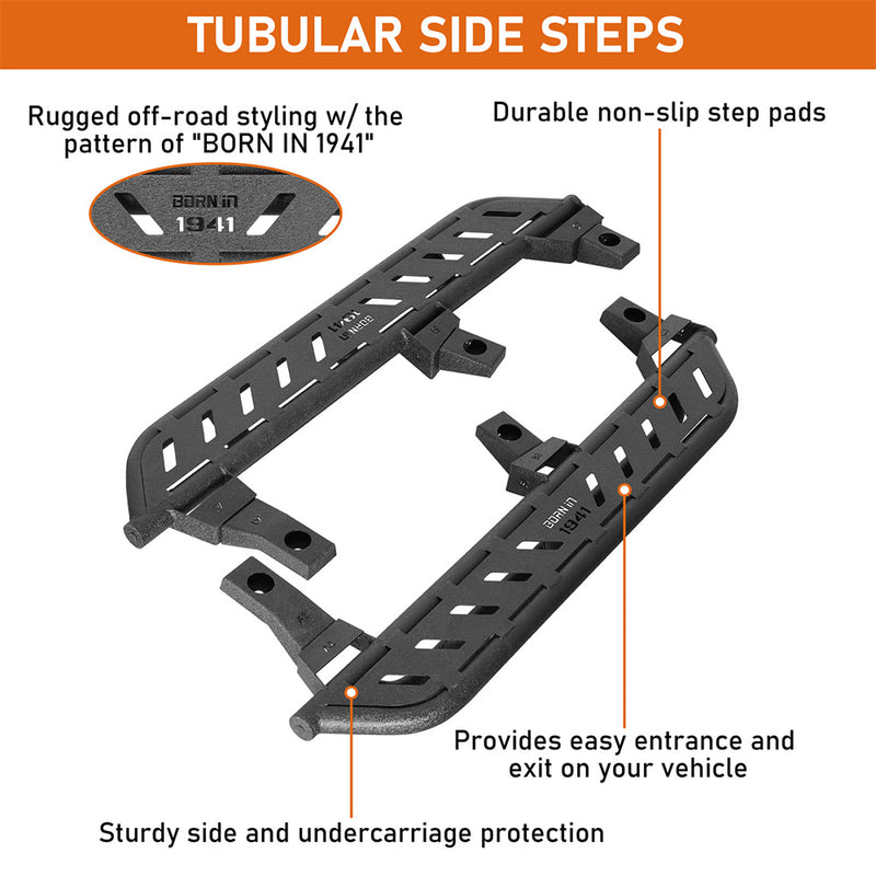 Load image into Gallery viewer, Hooke Road Tubular Side Steps for 1997-2006 Jeep Wrangler TJ, Excluding Unlimited b1037 9