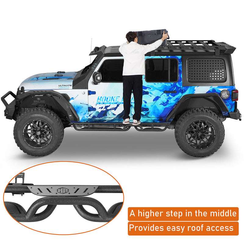 Load image into Gallery viewer, Two-Stair Side Step with Non-slip Pads for Jeep Wrangler JL 4-Door Hooke Road b3111s 6