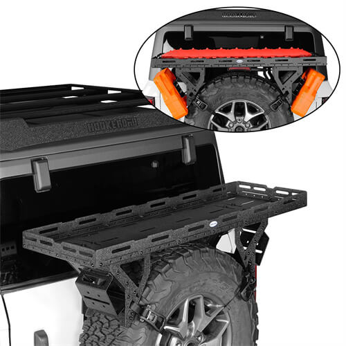 Load image into Gallery viewer, Hooke Road Universal Spare Tire Utility Basket Fits for 30" to 40" Tire for Jeep Wrangler JK JL TJ YJ CJ & Ford Bronco b1031s 10