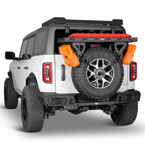 Load image into Gallery viewer, Hooke Road Universal Spare Tire Utility Basket Fits for 30" to 40" Tire for Jeep Wrangler JK JL TJ YJ CJ & Ford Bronco b1031s 4