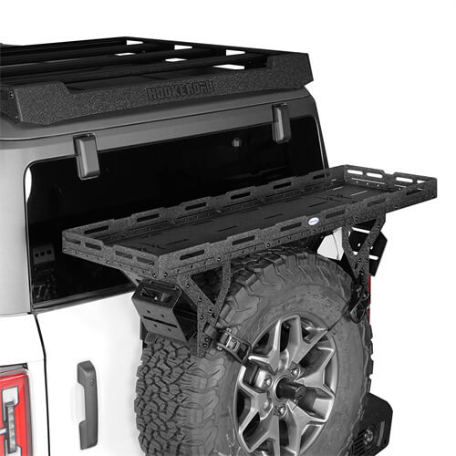 Load image into Gallery viewer, Hooke Road Universal Spare Tire Utility Basket Fits for 30" to 40" Tire for Jeep Wrangler JK JL TJ YJ CJ & Ford Bronco b1031s 6