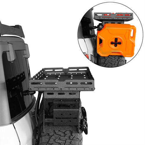 Load image into Gallery viewer, Hooke Road Universal Spare Tire Utility Basket Fits for 30" to 40" Tire for Jeep Wrangler JK JL TJ YJ CJ & Ford Bronco b1031s 8