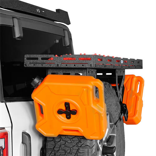 Load image into Gallery viewer, Hooke Road Universal Spare Tire Utility Basket Fits for 30" to 40" Tire for Jeep Wrangler JK JL TJ YJ CJ & Ford Bronco b1031s 9