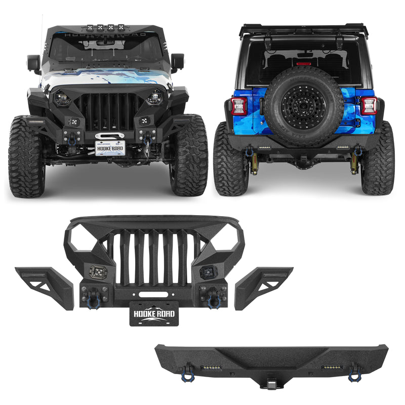 Load image into Gallery viewer, Hooke Road Jeep JL Mad Max Front Bumper & Rear Bumper Combo(18-26 Jeep Wrangler JL)