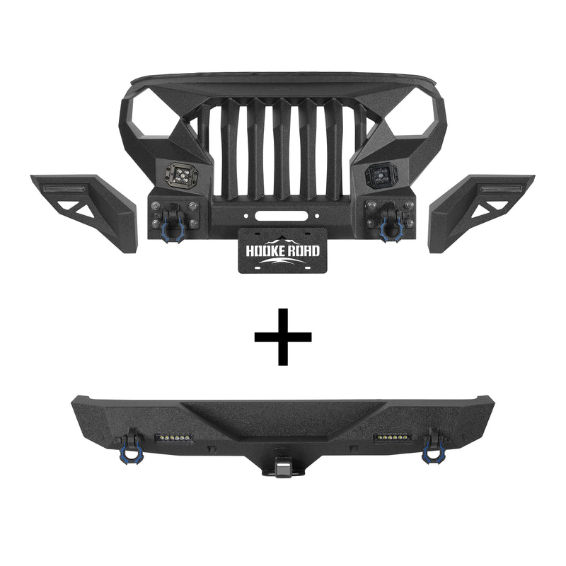 Load image into Gallery viewer, Hooke Road Jeep JL Mad Max Front Bumper & Rear Bumper Combo(18-26 Jeep Wrangler JL)